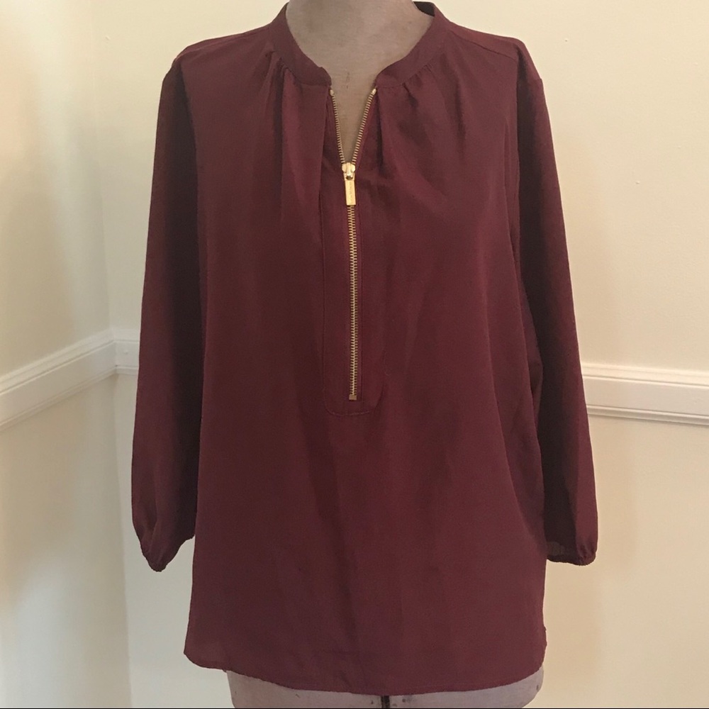 Michael by Michael Kors Burgundy Blouse Size L